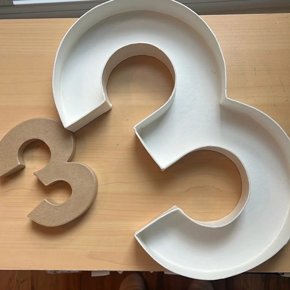 Decorative Number 3 Cardboard Charcuterie Gift Box
